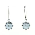 Fh Crown Set Grey Pearl Drop Earring - Grey