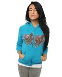 Primp The Ikat Zip Up Hoody in Teal,Sweatshirts for Women