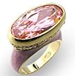 Women's Solitaire Rose CubicZirconia Gold Tone Ring, Size: 5-10 Sterling Silver .925