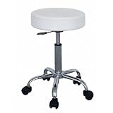 Produkt-Bild: SixBros. Rollhocker Arbeitshocker Hocker Praxishocker Wei&szlig; - M-95027-W