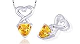 Trillion Cut Citrine Pendant Sterling Silver