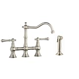 Grohe 20 158 EN0 Bridgeford Bridge Kitchen Faucet with Side Spray, Infinity Brushed Nickel