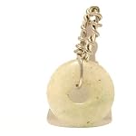 Jade Pendant 07 Stone Green Donut Silver Wire Wrapped Healing Crystal Gemstone 1.5