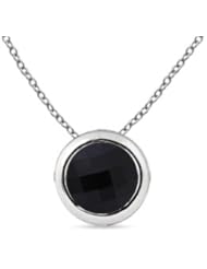 2.15 carats Round Black Onyx Solitaire Pendant