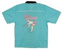 Diva Las Vegas Bowling Shirt Turquoise & Black Loungemaster