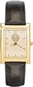 Denver Nuggets Womens Gold Elite Leather Strap Rectangular Dress Watch
