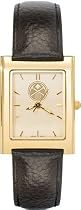 Denver Nuggets Womens Gold Elite Leather Strap Rectangular Dress Watch