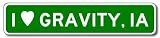 I Love GRAVITY, IOWA City Limit Sign - Aluminum - 4 x 18 inches