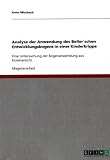 Produkt-Bild: Analyse der Anwendung des Beller`schen Entwicklungsbogens in einer Kinderkrippe: Eine Untersuchung der Bogenanwendung aus Erziehersicht