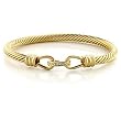 Gold Brass with Clear Swarovski Crystal Bangle, Weight: 19.20gm Gold Brass with Clear Swarovski Crystal Bangle, Weight: 19.20gm