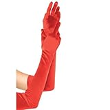 Extra long satin gloves Red One Size Extra long satin gloves Red One Size