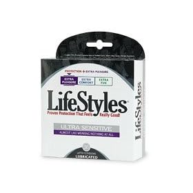 LifeStyles Extra Pleasure Brand 1746 Ultra Sensitive Lubricated Condoms, 36 Count