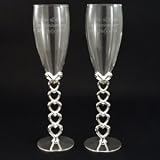 Review PSUK  / Pair Of Heart Stemmed Flutes. Can be personalised with up to 50 characters/letters