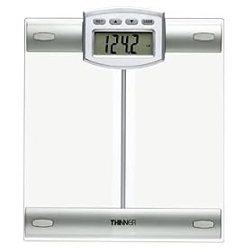 Thinner TH313 Digital Bathroom Scale w/ Body Fat, Body Water & Bone Mass, Capacity 400 lb x 0.2 lb, 11 x 12.5 in. Base