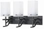 Nuvo 60/006 Three Light Vanity with Alabaster Glass, Textured Black