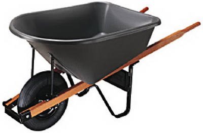 Ames True Temper 6 Cubic Foot Poly Tray Contractor Wheelbarrow #CP6