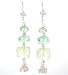 Lemon Quartz Gemstone and Green Crystal Dangle Earrings with Citrine and Peridot Accent Beads, # 8067