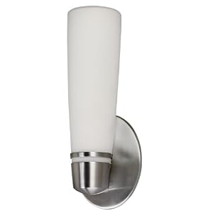 American Fluorescent ARW118SNEC Aria Outdoor Sconce, White Glass with a Satin Nickel... by 