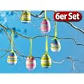 infactory Bunt bedruckte Deko-Ostereier im 6er-Set
