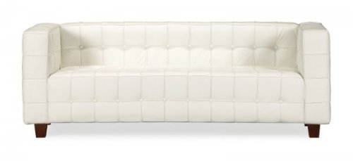 White Leather Sofa Zuo Button Collection 