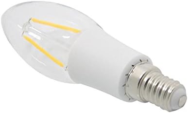 Shine-Co LED Candle light, Flame Tip Chandelier Bulb Vintage Filament bulb for Decoration with E14 Light Socket, 2W Soft White (2700K) to Replace 25W Incandescent Light