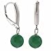  : STERLING SILVER GENUINE AVENTURINE BEAD DANGLING LEVERBACK LEVER BACK EARRINGS