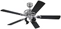 Westinghouse 7875300 Helix 4-Light 52-Inch 5-Blade Ceiling Fan, Black with High Gloss Black Globes