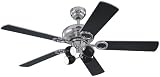 Westinghouse 7875300 Helix Four-Light 52-Inch Five-Blade Ceiling Fan, Black with High Gloss Black Globes