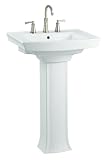 KOHLER K-2359-8-0 Archer Pedestal Lavatory with 8-Inch Centers, White
