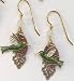 Silver Forest Hummingbird Dangle Earrings GOLDTONE