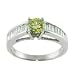Jewelry : 0.73ct.tw round cut yellow diamond & 0.50ct.tw diamond in 18k white gold ring