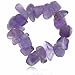 Genuine SEMI PRECIOUS Amethyst Chip stretch RING title=