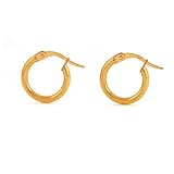 18k Yellow Gold Hoop Earrings