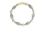 14k Yellow and White Gold Twisted Asymmetrical Bracelet, 8"
