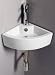 ELANTI EC9808 Porcelain White Wall-Mounted Corner Sink