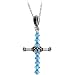 Handcrafted March Birthstone Cross Necklace MADE WITH SWAROVSKI ELEMENTS