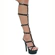 Women's Greek Costume Shoe Halloween Roman Athena 6 Inch Heel Knee High Sandal