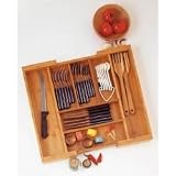 Lipper International Bamboo Expandable 23-Inch Drawer Organizer