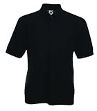 Fruit of the Loom 65/35 Pique Polo Shirt, Black, 2XL
