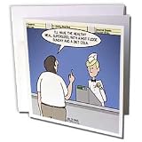 Rich Diesslins Out to Lunch Cartoons - OTL - Supersized Healthy Meal - fast food and <a href='http://dieting.4healthy-weightloss.com/go/diet'>diet</a>ing - Greeting Cards-12 Greeting Cards with envelopes