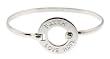 "FAITH LOVE HOPE" Sterling Silver Bangle Bracelet