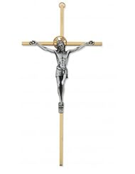 10" Tutone BraSolid .925 Sterling Silver Crucifix Cross Wall Crucifix Cross Hanging Decoration GiftPatron St. Saint
