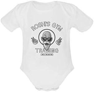 Findom Roshi's Gym Baby White Powder Organic Short Sleeve One Piece 3months