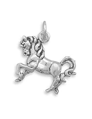 Sterling Silver Pretty Horse with Head Down Charm