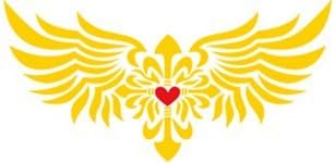 3 Pieces Car Laptop Decal Sticker Wing Yellow 18''*9''