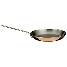 Paderno Copper 10.25 Inch Frying Pan with Cast Iron Handle by Paderno