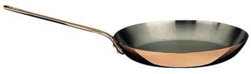Paderno Copper 10.25 Inch Frying Pan with Cast Iron Handle