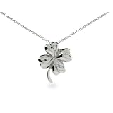 Good Luck Sterling Silver Four Leaf Clover Pendant