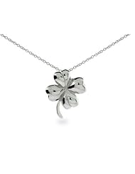 Good Luck Sterling Silver Four Leaf Clover Pendant