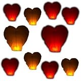 eSecure - 20 x Flying Sky Lantern KHOOM Fay UFO Balloon Red Heart *FREEPOST*